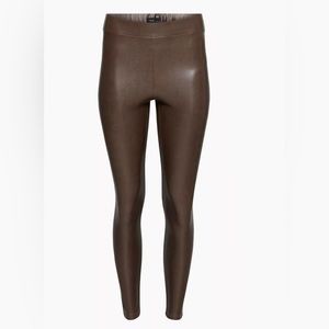 Babaton BROWN Faux Leather Leggings